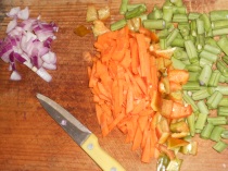 Preparing veggies